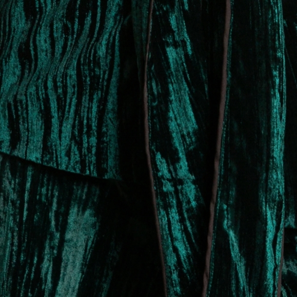 LUCY PARIS PETRA CRUSHED VELVET BLAZER, GREEN L - Picture 4 of 15